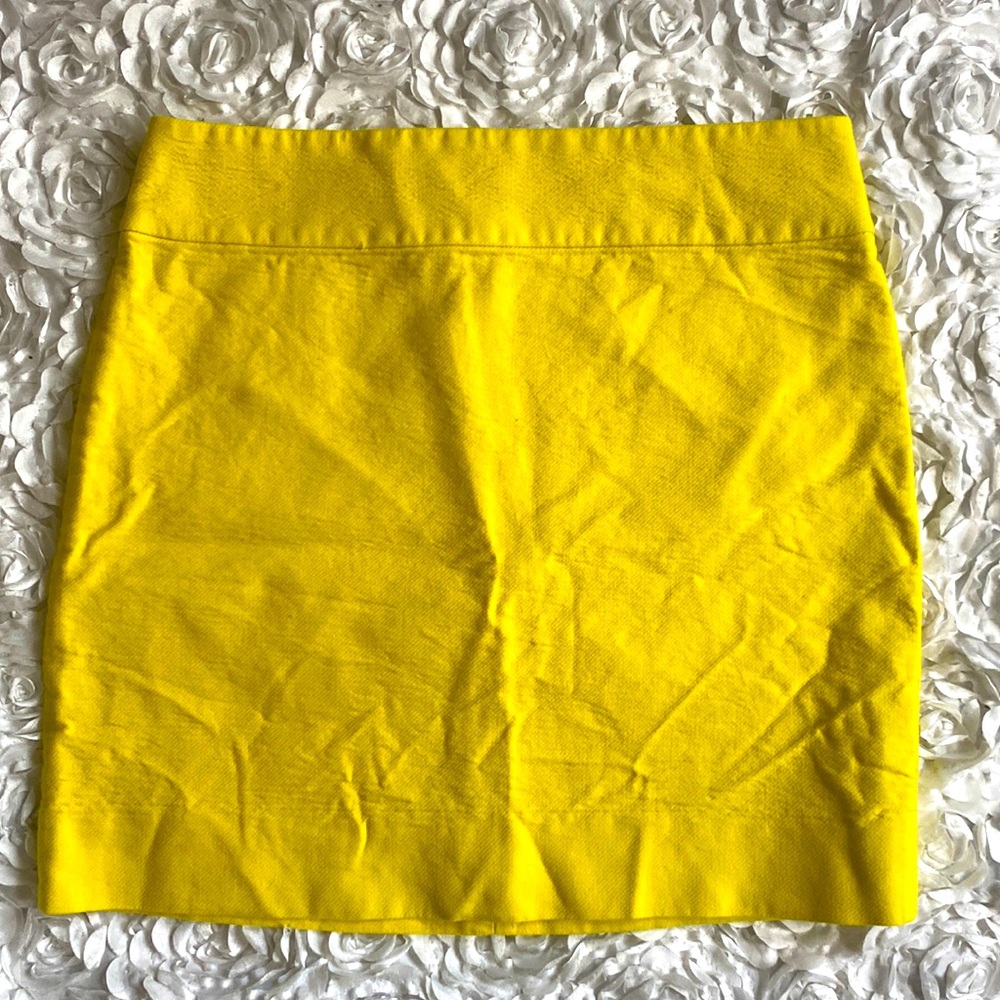 . J. Crew canary yellow gotten high waisted skirt size 00